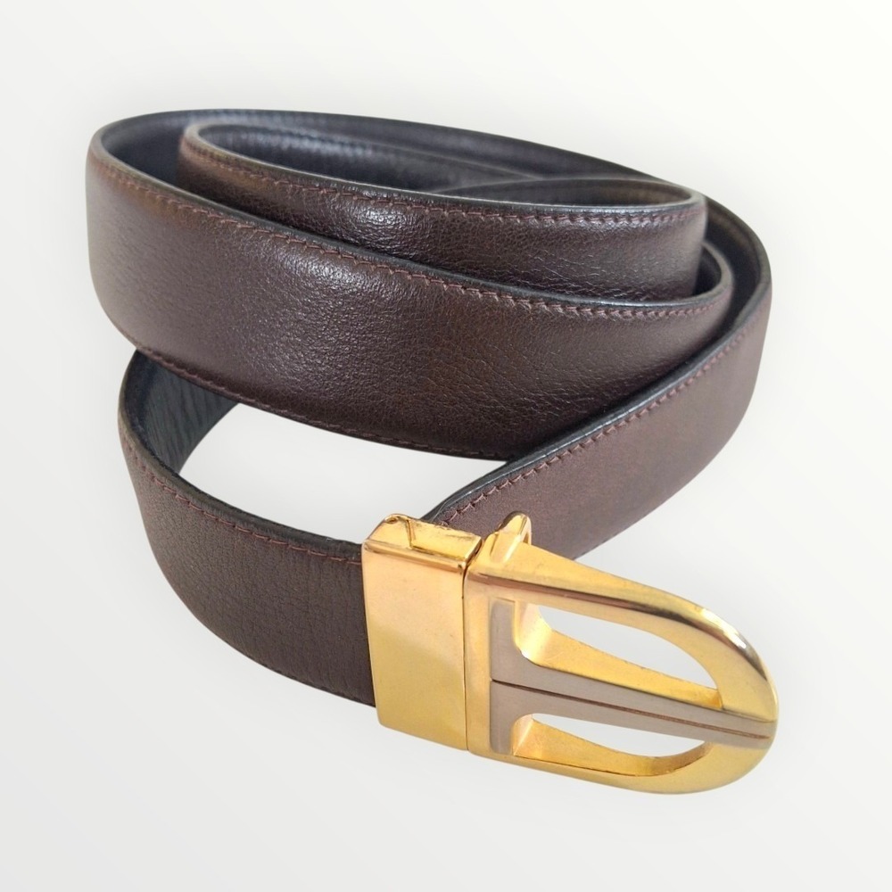 Men's Luxury Reversible Blk/Brown Lambskin Leather Belt 33"- 37"in Made In Italy